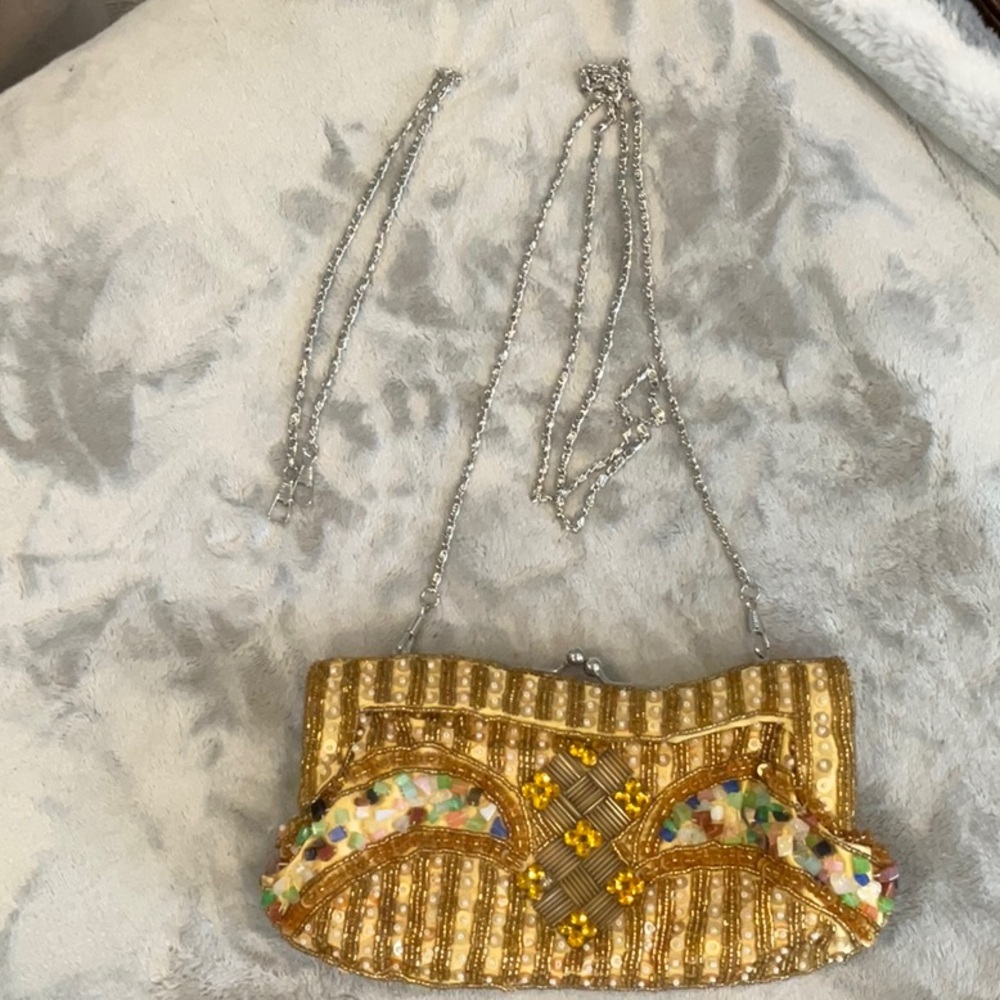 Sequined Clutch with chains